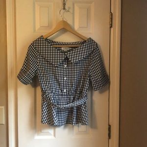 Gingham peplum top